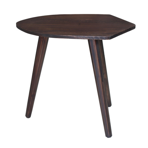 Peivlxar Solid Wood Side Table,Elliptical Angle End Table,Accent Table Living Room Bedroom,Modern Side Table Bedside Table, Easy Assembly,Brown