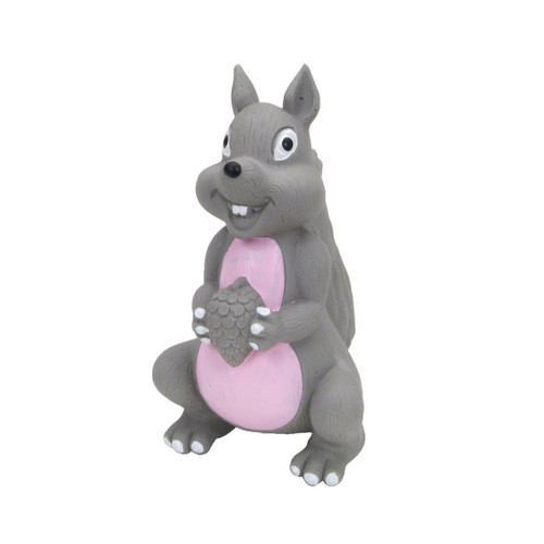 Coastal Pet Products Rascals Latex Squeaking Squirrel Dog Toy 6' Grey with Pink Coastal Pet Products Rascals Latex Squeaking Squirrel Dog Toy 6' Grey with Pink