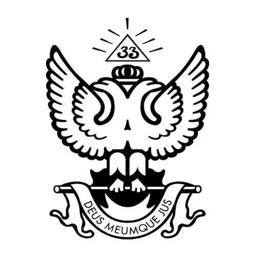 33rd Degree Scottish Rite Masonic Vinyl Decal - [Black][6 Inch]