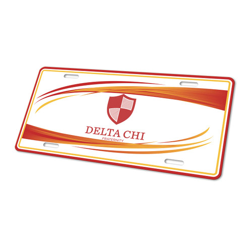Delta Chi Decorative Car Front License Plate, Vanity Tag, Metal Car Plate, Aluminum License Plate 6" x 12" Inch (Delta Chi - 1)