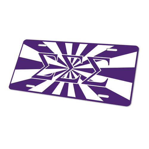 Sigma Sigma Sigma Decorative Car Front License Plate, Vanity Tag, Metal Car Plate, Aluminum License Plate 6" x 12" Inch (Sigma Sigma Sigma - 1)