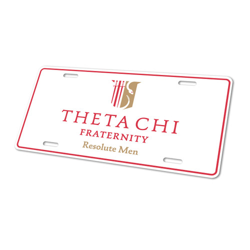 Theta Chi Decorative Car Front License Plate, Vanity Tag, Metal Car Plate, Aluminum License Plate 6" x 12" Inch (Theta Chi - 4)