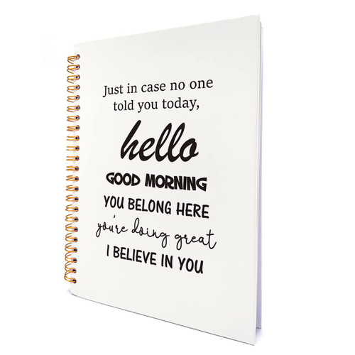 GOLSOO Motivational Just in Case No One Told You Today Hardcover Spiral Notebook 6x8 Inches, Inspirational Spiral Journal Notebook Diary for Study Notes Writing, 160 Pages