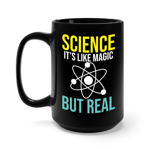 Zaman Hassan Periodic Table Student Science Its Like Magic But Real Nerd Coffee Mug Gift For Men Women (15oz, Black)