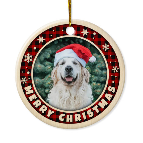 Personalized Dog Merry Christmas Ornament Customized Photo Picture Puppies 1st Christmas Dog Custom Gifts for Dog Mom Parents Xmas Tree Home Decors Keepsake Christmas Decorations