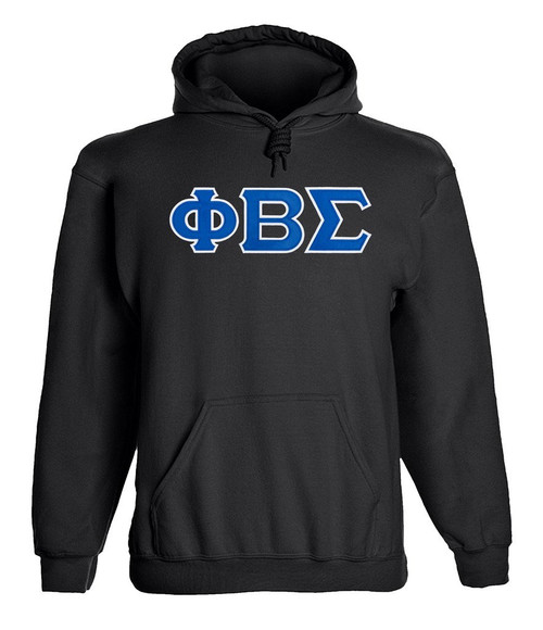 Fashion Greek Phi Beta Sigma Twill Letter Hoody Black Small