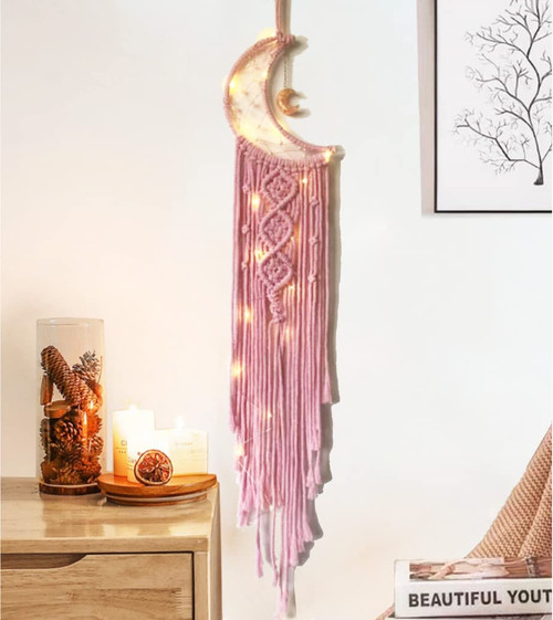 Dream Catchers Pink Dream Catcher for Girls Bedroom Wall Decor for Women, Moon Dream Catcher with Light, Macrame Dreamcatcher Boho Room Decor for Teen Girls Birthday Gifts for Women Bedroom Decor Dream Catchers Pink Dream Catcher for Girls Bedroom Wall Decor for Women, Moon Dream Catcher with Light, Macrame Dreamcatcher Boho Room Decor for Teen Girls Birthday Gifts for Women Bedroom Decor
