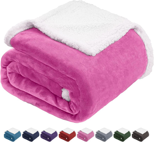 BEAUTEX Sherpa Fleece Throw Blankets, Soft Fluffy Flannel Plush Blanket and Throw, Fuzzy Cozy Pink Cuddle Blankets for Couch Bed Sofa Adults (50" x 60", Pink) BEAUTEX Sherpa Fleece Throw Blankets, Soft Fluffy Flannel Plush Blanket and Throw, Fuzzy Cozy Pink Cuddle Blankets for Couch Bed Sofa Adults (50" x 60", Pink)