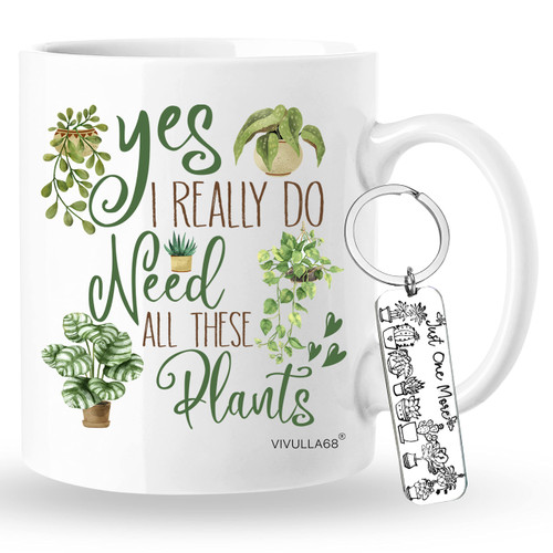 Vivulla68 Gardening Gifts For Women Unique, Gifts For Gardeners, Gardening Mug, Plant Lover Gifts For Woman, Plant Mom Coffee Mug, Yes I Really Do Need All These Plants Cup 11 Oz With Keychain Vivulla68 Gardening Gifts For Women Unique, Gifts For Gardeners, Gardening Mug, Plant Lover Gifts For Woman, Plant Mom Coffee Mug, Yes I Really Do Need All These Plants Cup 11 Oz With Keychain