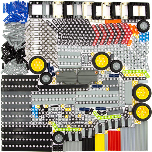 TEESE 415pcs Technic-Parts Compatible with Lego, Technic-Gears-Axles-Pins-Wheels Absorbers-Shocking Differential Tires Tracks for Technic-Project(Random Color)