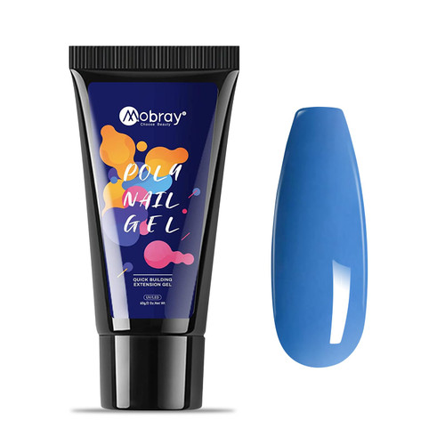 Mobray 60g Poly Nail Extension Gel Blue Builder Nail Gel Hard Gel for Nails Beauty Gel Nail Builder for Nails Trendy Nail Art Design Salon Nail DIY at Home