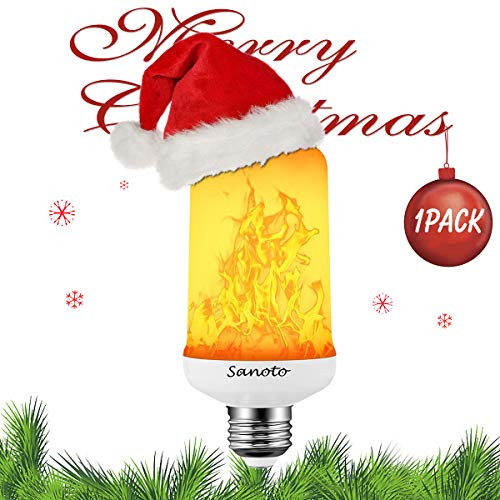LED Flickering Flame Effect Light Bulb, 4 Lighting Modes with Gravity Sensor, E26 Base Fire Flame Bulb, LED Flame Lamp for Christmas, Home, Party, Bar, Decoration, etc - 1 Pack