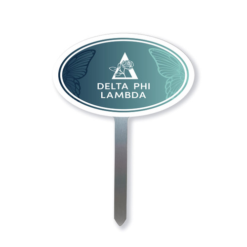 Delta Phi Lambda Sorority Garden Yard Sign Oval Outdoor Decoration (Delta Phi Lambda 2)