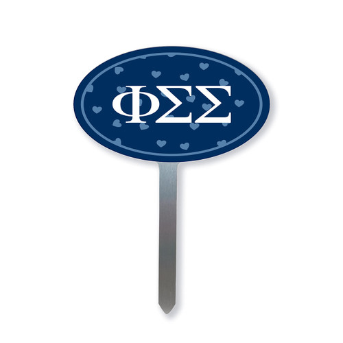 Phi Sigma Sigma Sorority Garden Yard Sign Oval Outdoor Decoration (Phi Sigma Sigma 2)