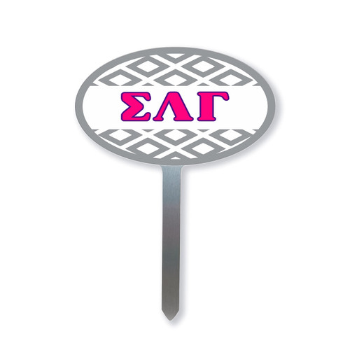 Sigma Lambda Gamma Sorority Garden Yard Sign Oval Outdoor Decoration (Sigma Lambda Gamma 6)