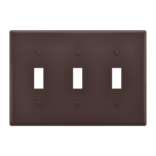 Brown Triple Toggle Switch Plate 3 Gang Light Switch Wall Plate Outlet Covers Decorative for Home Office Bedroom Bathroom Decor, 6.37"x4.46"