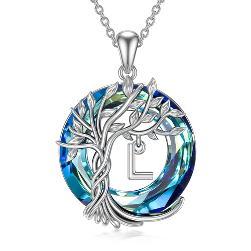 TOUPOP Family Tree of Life Necklace Gifts for Women Initial L Letter Pendant Necklace with Blue Circle Crystal 925 Sterling Silver Necklaces Birthday Jewelry Gifts for Women Wife Her Daughter Mom TOUPOP Family Tree of Life Necklace Gifts for Women Initial L Letter Pendant Necklace with Blue Circle Crystal 925 Sterling Silver Necklaces Birthday Jewelry Gifts for Women Wife Her Daughter Mom