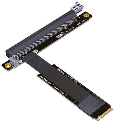 M.2 NVMe to Pcie X16 4.0 NVME M Key Extension Conversion Cable Motherboard M2 SSD MKEY Interface to X16 Graphics Card Adapter (R43JC-WK-4.0,80CM)