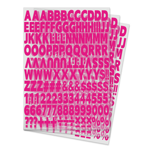 504 Piece 1 Inch Iron On Heat Transfer Letters and Numbers Alphabets Numbers Fabric Vinyl Letter DIY for Sport Jerseys T Shirts Clothes Slogan Printing Crafts Decoration (10 Color Optional) (Magenta)