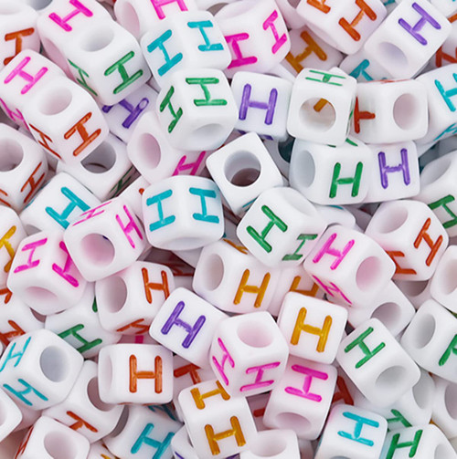 Bxwoum 100PCS Letter Beads 6X6mm Acrylic Alphabet Beads Mulitcolor Cube Letter H Beads for Jewelry Making DIY Bracelets Necklaces(H-100PCS) Bxwoum 100PCS Letter Beads 6X6mm Acrylic Alphabet Beads Mulitcolor Cube Letter H Beads for Jewelry Making DIY Bracelets Necklaces(H-100PCS)