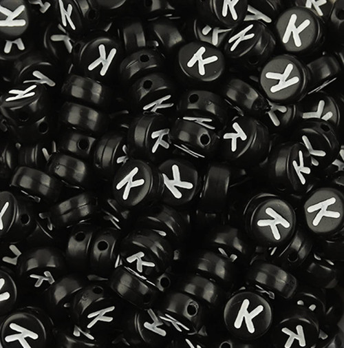 Bxwoum 100PCS Letter Beads 4x7mm Acrylic Alphabet Letter Beads Black Round Letter K Beads for Jewelry Making DIY Bracelets Necklaces(K-100PCS) Bxwoum 100PCS Letter Beads 4x7mm Acrylic Alphabet Letter Beads Black Round Letter K Beads for Jewelry Making DIY Bracelets Necklaces(K-100PCS)