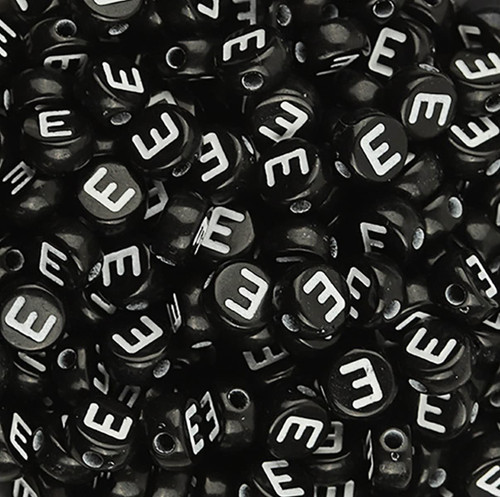 Bxwoum 100PCS Letter Beads 4x7mm Acrylic Alphabet Letter Beads Black Round Vowel Letter E Beads for Jewelry Making DIY Bracelets Necklaces(E-100PCS) Bxwoum 100PCS Letter Beads 4x7mm Acrylic Alphabet Letter Beads Black Round Vowel Letter E Beads for Jewelry Making DIY Bracelets Necklaces(E-100PCS)