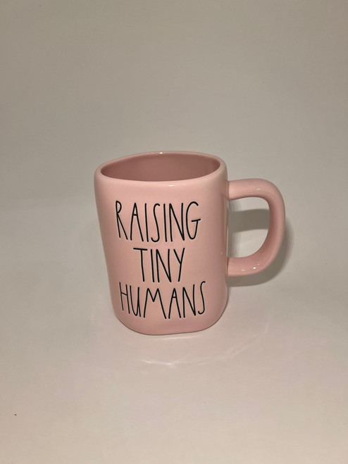Rae Dunn RAISING TINY HUMANS Mug PINK - 16 oz - Dishwasher and Microwave safe