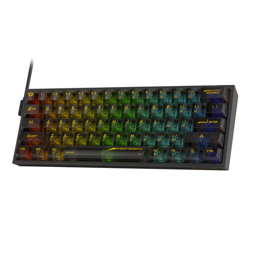 Redragon K617 SE 60% Wired RGB Gaming Keyboard, 61 Keys Compact Full-Transparent Mechanical Keyboard w/Translucent Board, Custom Linear Switch, Pro Driver/Software Supported