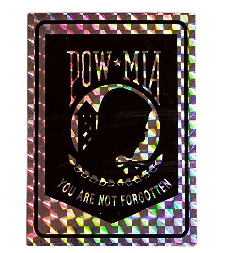 POW MIA POWMIA Prisoner of War Missing In Action You Are Not Forgotten Reflective Decal Bumper Sticker