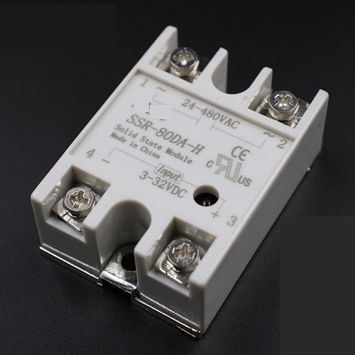 FOUNCY Solid State Relay SSR-80DA-H 80A SSR 80DA-H 3-32V DC to 90-480V AC Solid State Resistance Regulator 1Pcs