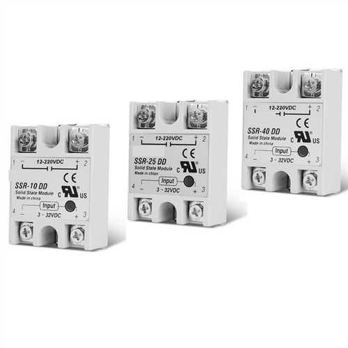 HASMI SSR-10DD 25DD 40DD Solid State Relay 10A 25A 40A Single Phase Module 3-32V Input DC 12-220V DC Output 1Pcs (Size : 40DD)