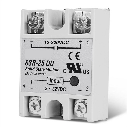 HASMI Solid State Relay 10A 25A 40A Single Phase Module 3-32V Input DC 12-220V DC Output SSR-10DD SSR-25DD SSR-40DD 1Pcs (Size : I-50)