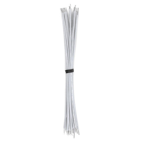 Cut & Stripped Wire, 22 AWG, Solid, White 18" Leads - 25 Pieces