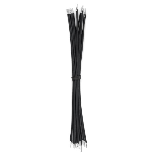 Cut & Stripped Wire, 22 AWG UL1061, Stranded, Black 24" Leads - 50 Pieces