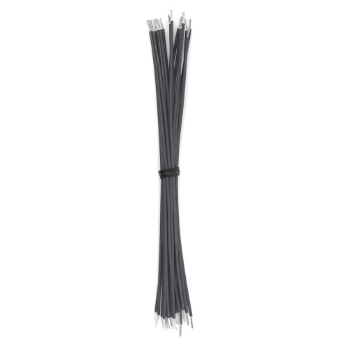 Cut & Stripped Wire, 26 AWG, Solid, Gray 24" Leads - 50 Pieces