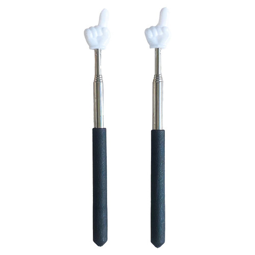 Retractable Teacher Pointer for Classroom Kids Reading, Dumero Extendable Finger Pointer Stick for School, Collapsible Finger Pointing Stick, Long Telescoping Hand Pointer-2 Pack: Black