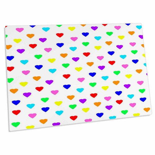 3dRose Retro Rainbow Hearts on White - Desk Pad Place Mats (dpd-77639-1) 3dRose Retro Rainbow Hearts on White - Desk Pad Place Mats (dpd-77639-1)