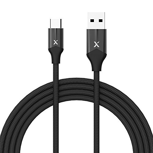 XCENTZ USB Type C Cable 6Ft, USB C to USB A Fast Charging Cable, Premium Nylon Braided Charger Cord for Galaxy Note 8/S8/S9, MacBook, Sony Xz, LG V20/G5/G6 and More (6Ft; Black)