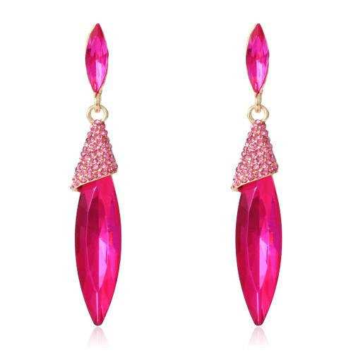 KELMALL Crystal Oval Chandelier Dangle Earrings for Women Rhinestone Ellipse Drop Statement Earrings