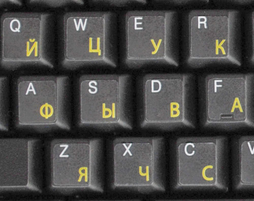 Online-Welcome Russian Keyboard Label Transparent with Yellow Letters Computer PC Desktop Notebook