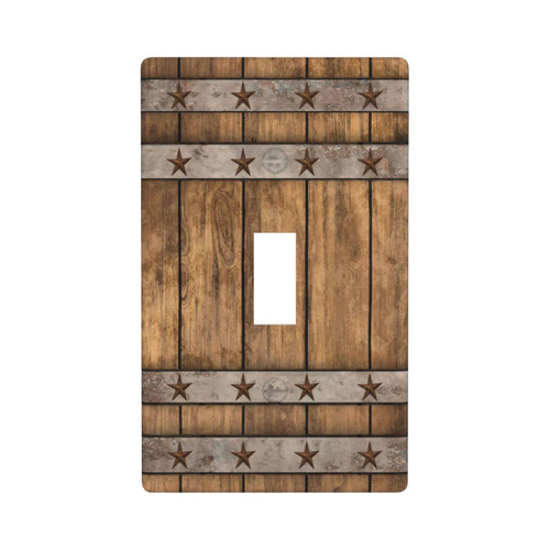 Rustic Texas Stars Western 1 Gang Wall Plate Single Toggle Light Switch Cover Decorative Faceplates for Electrical Outlet Plate Farmhouse Bathroom Kitchen Accessories (Plastic)