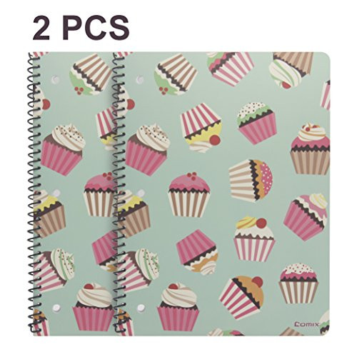 Comix Spiral Notebooks,Wide Ruled Paper 10.5"x8",70 Sheets-C9001 (Cupcake Dream)