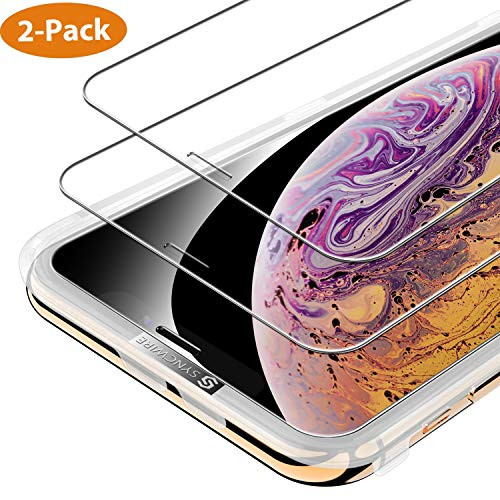Syncwire Screen Protector Compatible iPhone X / 10 - [Face ID Protective Design] SyncProof 2-Pack HD 9H Hardness Tempered Glass [up to 20kg Force Resistant, Shatter-Proof, Bubble-Free, 3D-Touch]