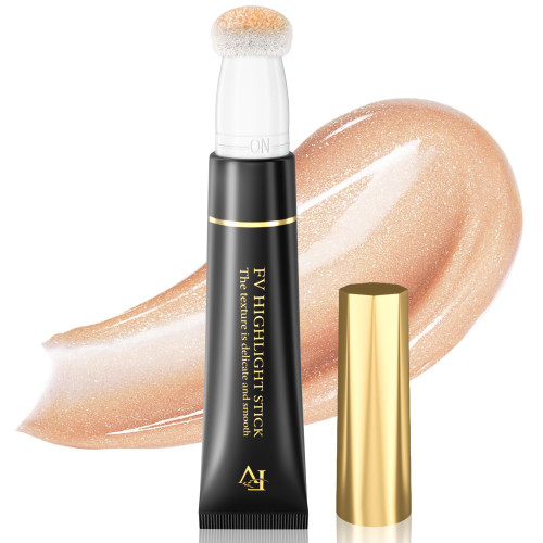 FV Liquid Highlighter Beauty Wand, Highlighter Makeup Stick with Sponge Applicator, Face Highlighter with Shimmer Finish, Blendable, Illuminator Stick for All Skin Tones, Glowing Skin, Starlight
