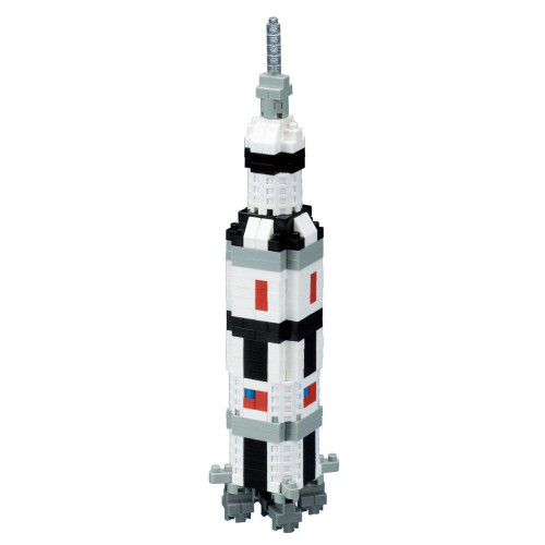nanoblock - Space - Saturn V Rocket, Sight to See Series Building Kit, Small