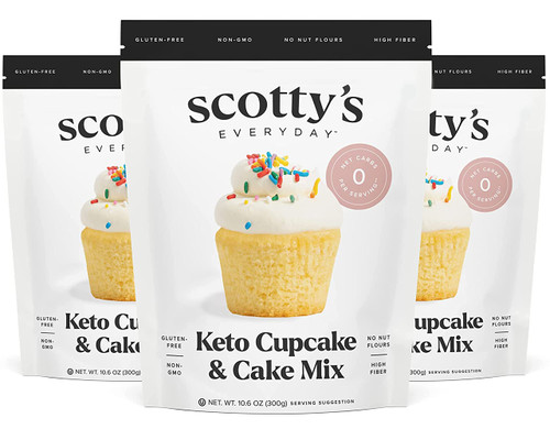 Keto Cupcake & Cake Mix - Gluten Free Zero Carb Keto Baking Mix - 0g Net Carbs Per Serving - Easy to Bake - No Nut Flours - Great Keto Dessert, Sugar Free, Non-GMO, Kosher. 10.6oz Mix (3 Packs) Keto Cupcake & Cake Mix - Gluten Free Zero Carb Keto Baking Mix - 0g Net Carbs Per Serving - Easy to Bake - No Nut Flours - Great Keto Dessert, Sugar Free, Non-GMO, Kosher. 10.6oz Mix (3 Packs)