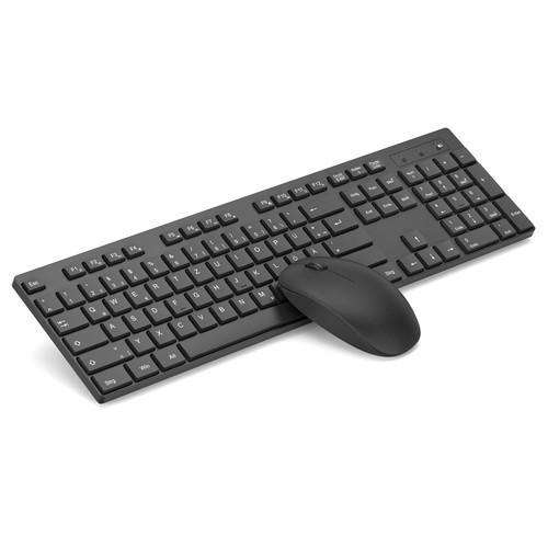 seenda Wireless Keyboard and Mouse Combo, Full Size Keyboard with Keypad, Quiet Keyboard Mouse Set for Computer, Laptop, Black