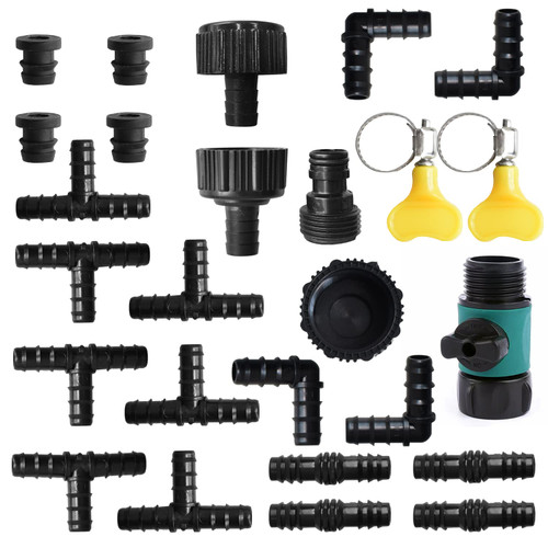 Soaker Hose Connectors Kit,Garden hose Accessories,Soaker Hose Coupler Accessory Quick Set Connector, Irrigation Fittings Kit for 1/2" hose ,Lawn & Yard,Landscaping,Adapter, Irrigation Water Hose Connector