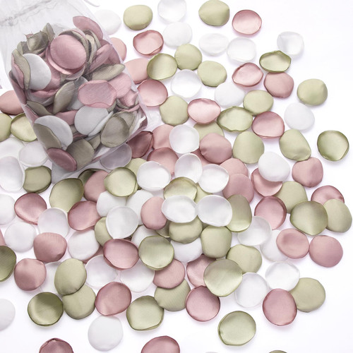 Serwalin 300Pcs Silk Rose Petals Artificial Flower Petals for Weddings Fake Rose Lotus Pink Petals Proposal for Wedding Basket Aisle Runner Bridal Shower (3 Color Mixes)