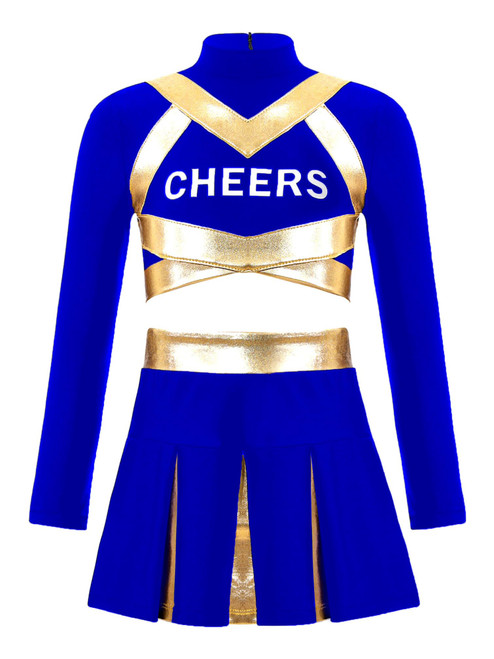 TiaoBug Kids Girls Cheer Leader Costumes Cheerleading Uniform Cheer Outfit for Halloween Cosplay Party Fancy Dress Up Blue 6 Years TiaoBug Kids Girls Cheer Leader Costumes Cheerleading Uniform Cheer Outfit for Halloween Cosplay Party Fancy Dress Up Blue 6 Years